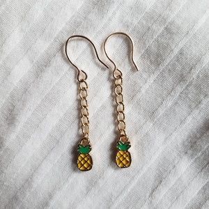 Handmade Japanese Mini Pineapple Chain Cute Summer Earrings